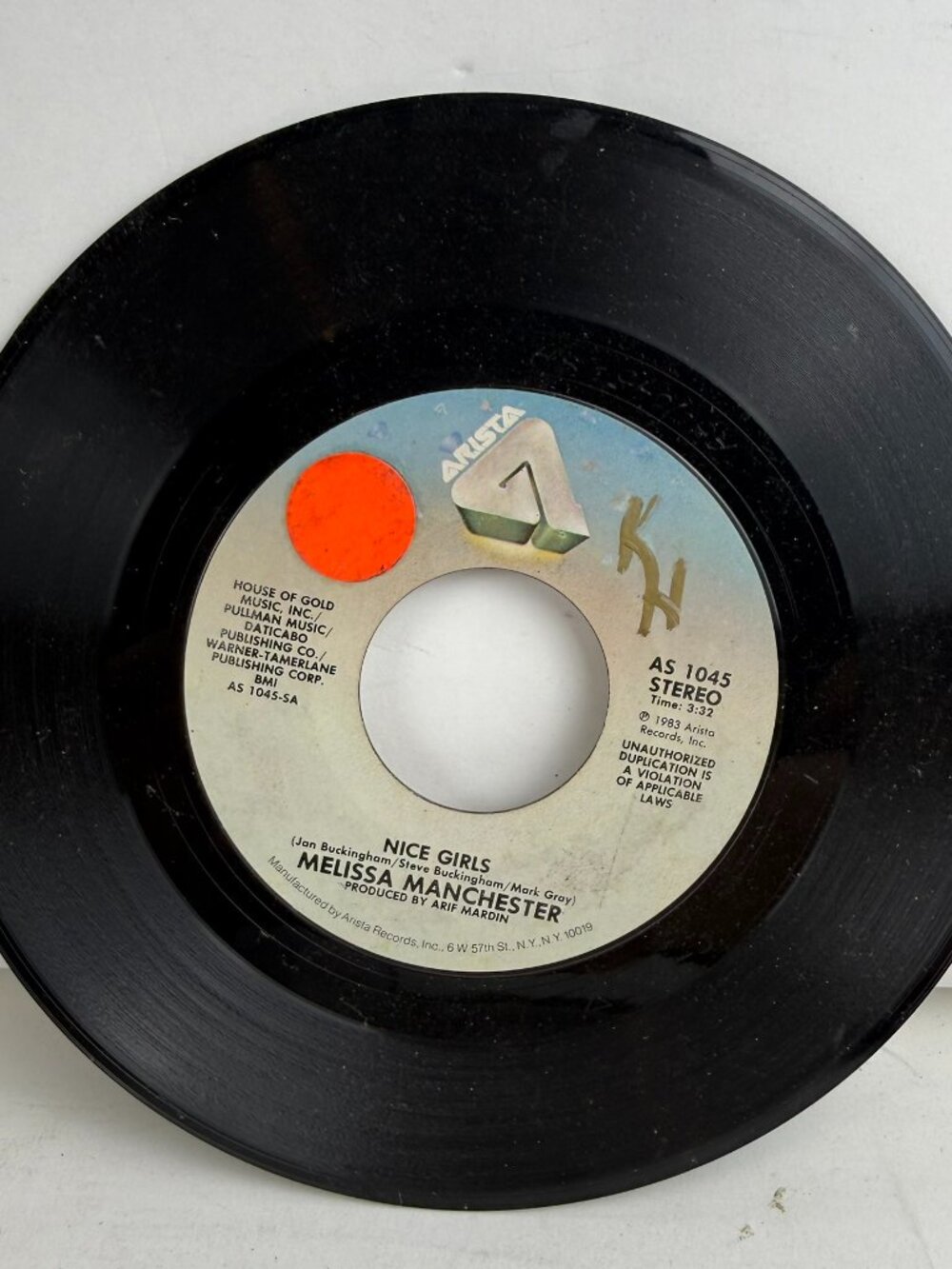 Melissa Manchester Nice Girls / Hey Ricky 1983 7" Vinyl 45 RPM Arista AS 1045